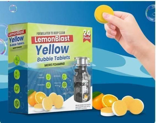 LemonBlast Yellow Bubble Tablets – Fizz Away Odors & Clogs |  🔥FLAT 50% OFF SAVING🔥