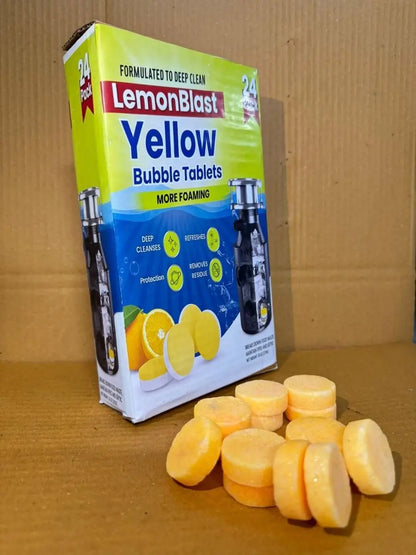 LemonBlast Yellow Bubble Tablets – Fizz Away Odors & Clogs |  🔥FLAT 50% OFF SAVING🔥